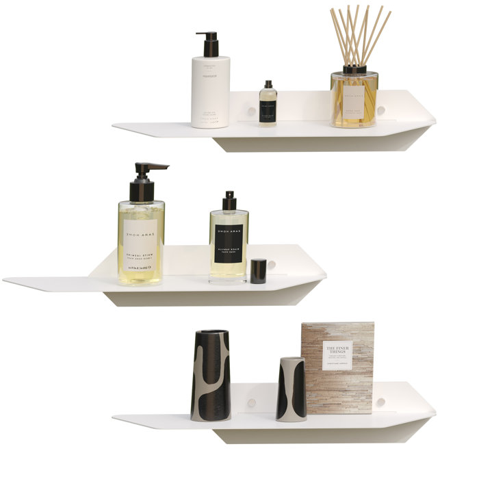 Ebern Designs Caran Novelty Floating Shelf, Metal Wall Shelf, Wall